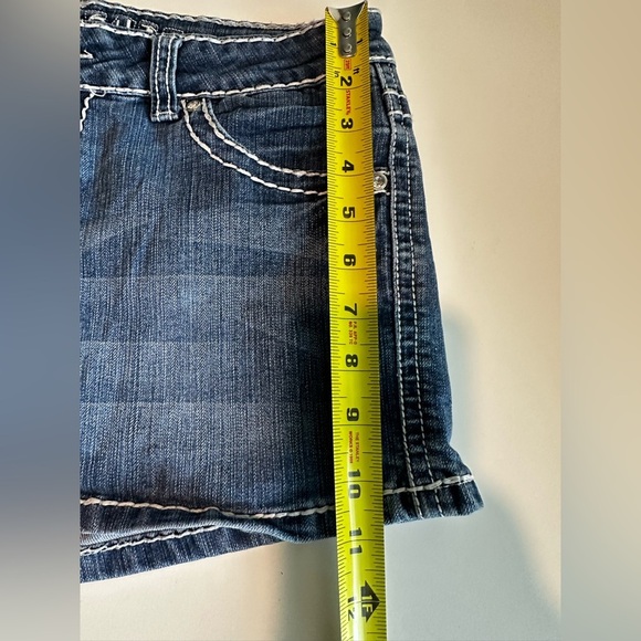 Miss Chic Size L Embellished Denim color blue Shorts - Picture 8 of 9